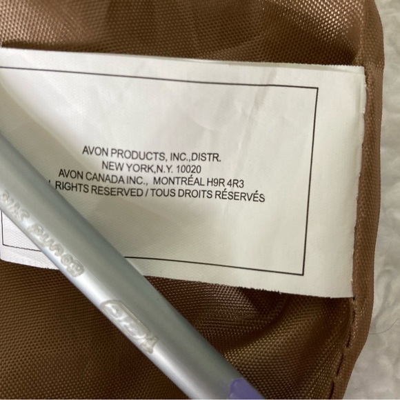 Retro colorful Avon purse, multicolored tote with bronze handles - Picture 6 of 9